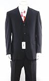 Versace - Men's VERSACE Collection PLAIN BLACK SUIT USA Sz 44L 3-BUTTON WITH 2-BACK VENTS & SINGLE PLEADED 100% WOOL