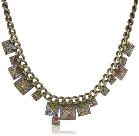 Joanna Laura Constantine "Americana" Bronze Pave Stone Pyramid Necklace
