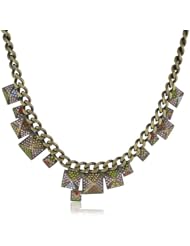 Joanna Laura Constantine "Americana" Bronze Pave Stone Pyramid Necklace