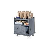 Cambro Polyethylene Recessed Top Beverage Service Cart, Granite Gray - MDC24191 Cambro Polyethylene Recessed Top Beverage Service Cart, Granite Gray - MDC24191