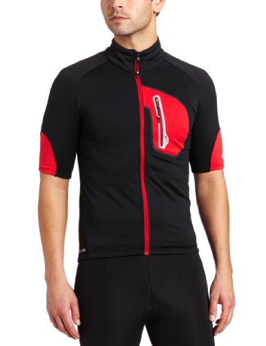 Pearl Izumi Men's Pro Thermal Short Sleeve Jersey,Black/True Red,X-Large On Sale