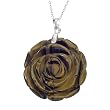 FOJO's Carved Genuine Tigerseye Rose Pendant