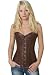 fapedo Korsett Corsage Korsage Corset Vollbrust Lang Leder braun