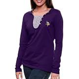 NFL Cutter & Buck Minnesota Vikings Women's Dulcet Long Sleeve Henley T-Shirt - Purple (Medium)