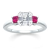 1.40 CT ASSCHER DIAMOND W PRINCESS PINK SAPPHIRE RING