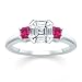 1.00 CT ASSCHER DIAMOND W PRINCESS PINK SAPPHIRE RING