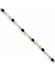 2.3 Carat 14K Gold Diamond and Sapphire Oval Bracelet