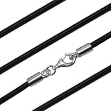 Elegant Flexible Black Rubber Chain Cord Necklace for Pendants (sz 18-20