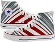 Converse Chuck Taylor All Star Canvas High Top Optical White Custom Hand Painted m7650stripe