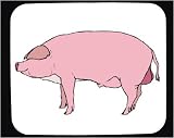 Mouse Pad with hog, pink, pig, standing, farm