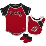 Reebok New Jersey Devils Infant Creeper, Bib and Bootie Set