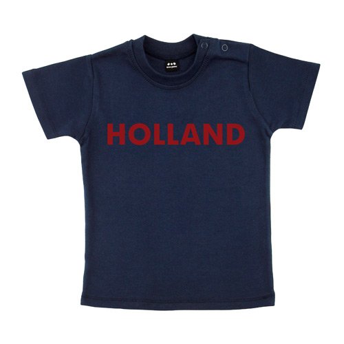 Baby – Kleinkinder T-Shirt – Holland – Textil navy / Motiv rot Gr. 18-24 Monate