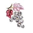 Diamante Grape Crystal Brooch Pin - Pink