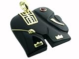 Onyx Lucky Elephant Pendant, 14k Gold