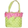 Large Bow Bucket Purse - HotPink/AppleGreen