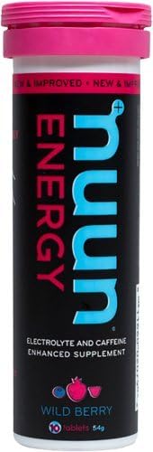 New Nuun Energy Hydrating Electrolyte Tablets (4 Tubes, 10 Tablets each) (Wild Berry)