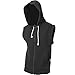 Majeclo Men's Active Casual Color Blocks Sleeveless Hoodie Zip Up