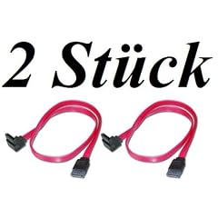 2 St�ck S-ATA Kabel 90 Grad abgewinkelt - SATA Kabel 0,75m