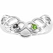 14K White Gold Mother's Ring - 2 Gemstone -- YOU CHOOSE THE COLORS!