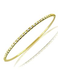 14k Yellow Gold Diamond Eternity Bangle Bracelet 7 1/2" (2 1/2 Carats, SI Clarity, G Color)