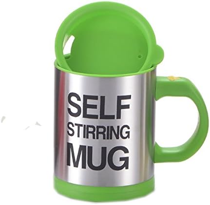 iLoveBBQ® Stainless Steel Creative Self-stirring Mug Automatic Mixing Coffee for Gift Travelling Home Office Women and Men (Green)