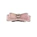 Pet Barrette Bow - Satin w Rhinestone - Pink - 6 per pack