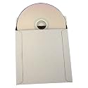 5 x 5 Inch White Cardboard CD/DVD Mailers With Flap & Seal 100 Pack