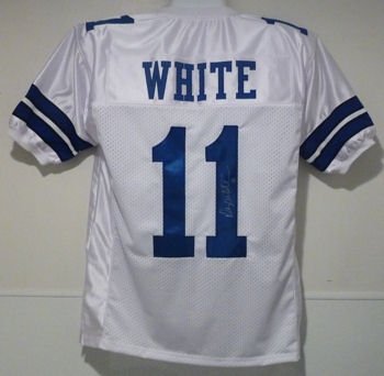 Danny White Autographed/Hand Signed/Signed Dallas Cowboys White Jersey