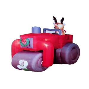 RARE 6 Ft. Animated - Gemmy Christmas Airblown Inflatable - Grandma Got Ran Over By A Reindeer Holiday Steamroller