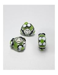 Flower Glass Glass Beads In 92.5 Sterling Silver