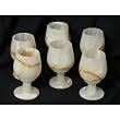 White Onyx Glasses 6 pc set Goblets Comes in Free Gift Box