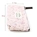 Kobwa(TM) Light Pink Pastorable Floral Canvas Pen Pencil Bag/Case/Pouch/Holder with Zipper Closure With Kobwa's Keyring