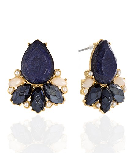 INPINK Fashion Jewelry Aster Teardrop Studs in Midnight