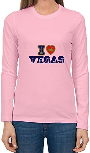 Different Fashionalble Customizable Tee Cotton Ich Liebe Las Vegas Large Women Pink