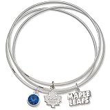 Blue Crystal Toronto Maple Leafs Bangle Bracelet Set