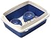 Kitchen & Housewares : Petmate Large Litter Pan Starter Kit, Bleached Linen Rim/Planet Blue Pan