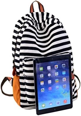Striped Canvas School Students Backpack/bag for Girls or Boys (Red striped)