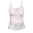 White All Over Classic Print Burnout Burn Out Partially See through Tank Top, Fashion Forward!