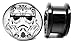 Sugar Skull Storm Trooper Ear Plugs - Acrylic Screw-On - 8 Sizes - Brand New *Pair*