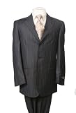 Dark Navy with Pinstripes Men's Suit + Free Tie + Free Shipping