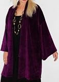 PURPLE KIMONO JACKET SHORT VELVET Fits - M L XL 1X 2X - E943S