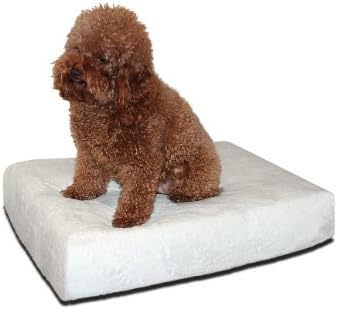 Brentwood Gel Memory Foam Orthopedic 22 by 18-Inch Dog Bed, Small, White