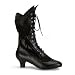 DAME-115, Blk Pu-Lace Victorian Ankle Boot, 2" Boots