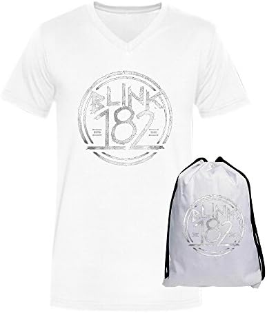 TNine Mens Punk Band Blink 182 Logo Rock &amp; Roll Cotton Fashion T Shirt White