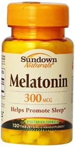Sundown Naturals Melatonin, 300 mcg, Tablets, 120 tablets