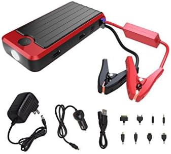Aokotech® Multi-Functional Car Jump Starter and Portable External Battery Charger with Adapters, Clamps, LED Flashlight, 5V Output and 400A Peak Current