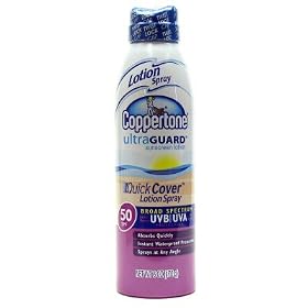 Coppertone Ultraguard Spf#50 Quick Cover Spray Lotion 6 oz.