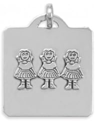 MMA Silver - Square Pendant with Three Girls