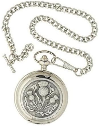 Scottish Highland Thistle 17 Jewel Full Hunter Mechanical Pocket Fob Watch PW07