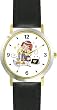 Girl Blessing the Candles Judaica Jewish Theme - WATCHBUDDY&reg; DELUXE TWO-TONE THEME WATCH - Arabic Numbers - Black Leather Strap-Size-Large ( Men's Size or Jumbo Women's Size )